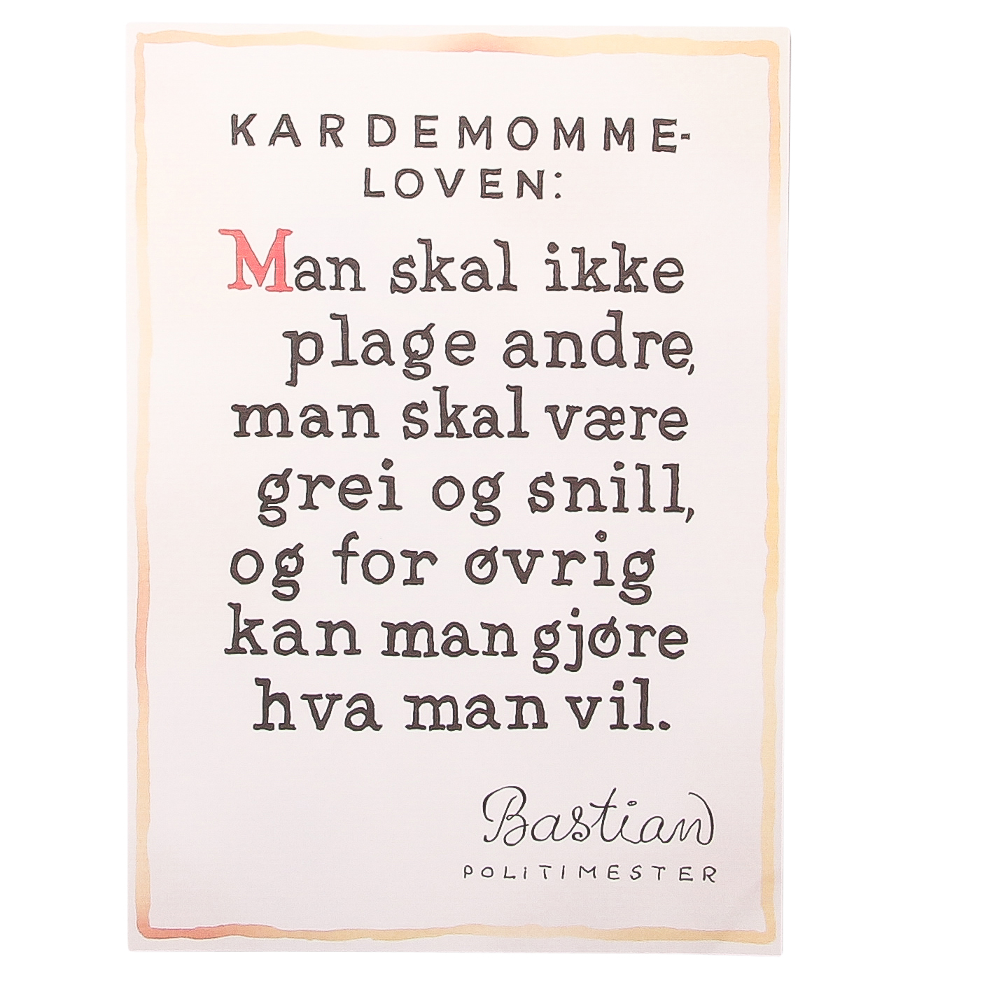 Plakat A4, kardemommeloven